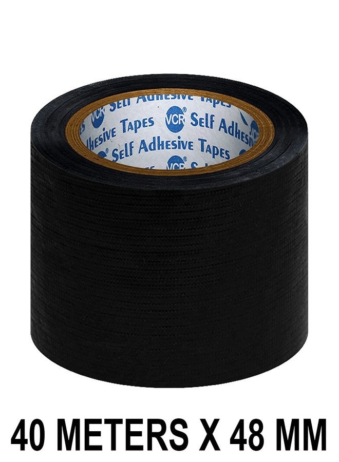VCR Black Duct Tape - 40 Meters in Length 48mm / 2" Width - 1 Roll Per Pack - Strong Book Binding Tape - Waterproof Heavy Duty Duct Tape - Image 2